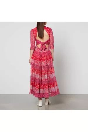 RIXO London Women Printed & Patterned Dresses - Kristen Printed Crepe Midi Dress