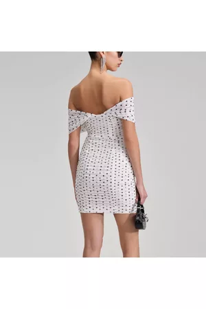 Self-Portrait Women Graduation Dresses - Polka-Dot Print Chiffon Mini Dress