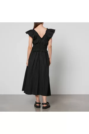 Sea New York Women Midi Dresses - Greir Gathered Poplin Midi Dress