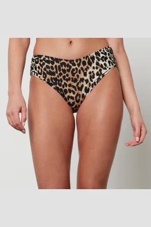 Ganni Leopard-Print Recycled Bikini Bottoms - EU 34/UK 6