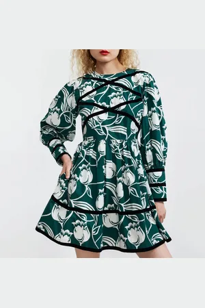 BATSHEVA Mini Clemmie Floral-Print Crepe Dress - US 4/UK 8