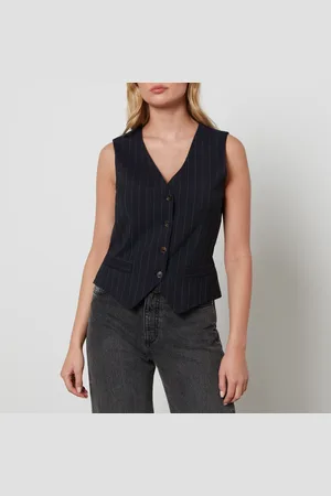 Max Mara Abavo Pinstriped Woven Waistcoat - UK 12
