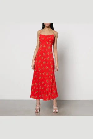 KITRI Velma Floral-Print Lenzing™ EcoVero™ Viscose-Blend Midi Dress - UK 16