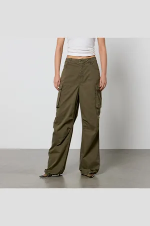 GOOD AMERICAN Baggy Cotton-Blend Canvas Cargo Trousers - US 12/UK 16
