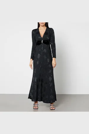 RIXO London Anastasia Satin-Jacquard Maxi Dress - UK 8