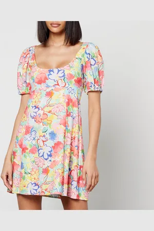 RIXO London Anandi Floral-Print Woven Mini Dress - UK 16