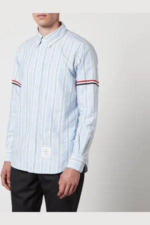 Thom Browne Straight Fit Striped Oxford Striped Shirt - 3/L