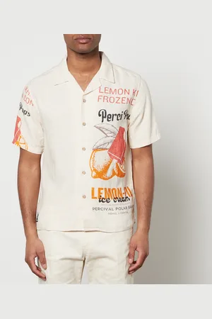 Percival Lemon Kreme Linen Cuban Shirt - S
