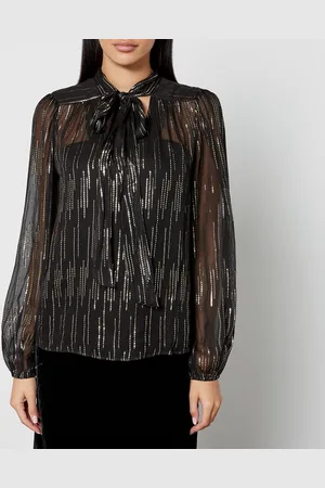 RIXO London Moss Satin-Jacquard Lurex Blouse - UK 6