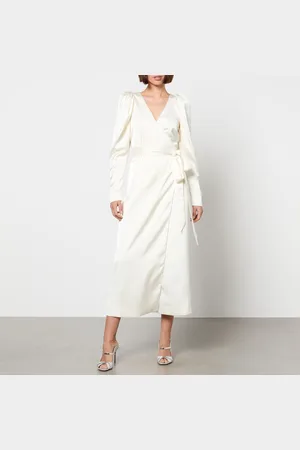 ROTATE Satin Wrap Midi Dress - DK 34/UK 6