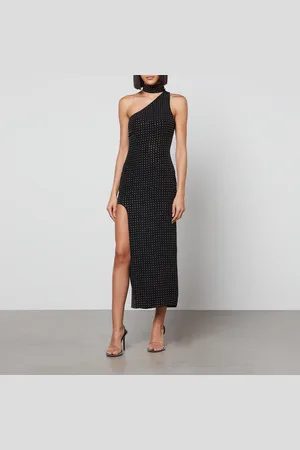 De La Vali Graceland Diamante Satin Midi Dress - UK 12