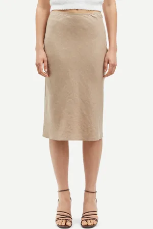 Samsøe Samsøe Saagneta Linen Bias-Cut Skirt - M