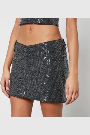 ROTATE Sequinned Denim Mini Skirt - DK 32/UK 6