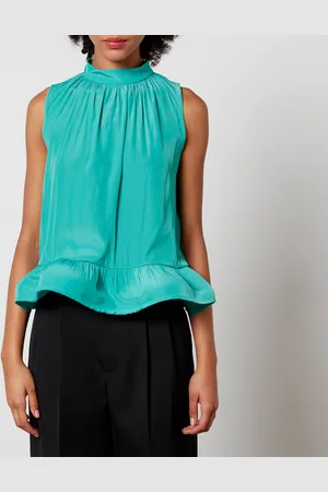 Lanvin Satin Peplum Halterneck Top - FR 40/UK 12