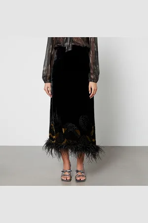 RIXO London Kelly Velvet Midi Skirt - UK 6