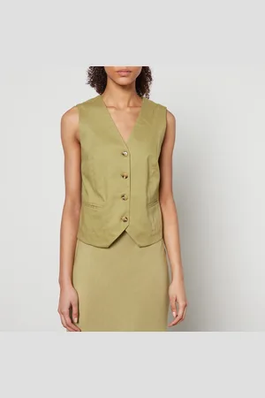 RIXO London Norah Linen-Blend Waistcoat - UK 16
