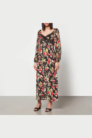 RIXO London Thaleena Floral-Print Woven Midi Dress - UK 6