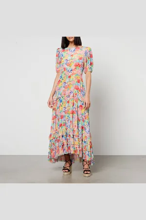 RIXO London Shireen Floral-Print Silk-Chiffon Midi Dress - UK 6