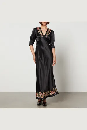 RIXO London Zadie Embellished Satin Midi Dress - UK 6