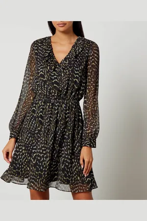 Paul Smith Printed Plissé-Chiffon Dress - UK 8