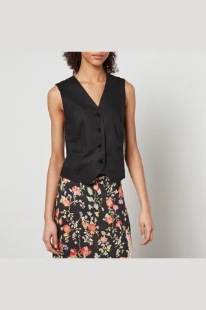 RIXO London Norah Linen-Blend Waistcoat - UK 16