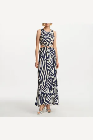 Essentiel Antwerp Fiora O-Ring Chiffon Midi Dress - UK 14