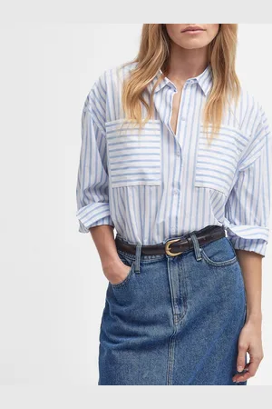 Barbour Nicola Striped Cotton-Poplin Shirt - UK 14