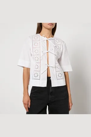 Ganni Broderie Anglaise Cotton Blouse - EU 36/UK 8