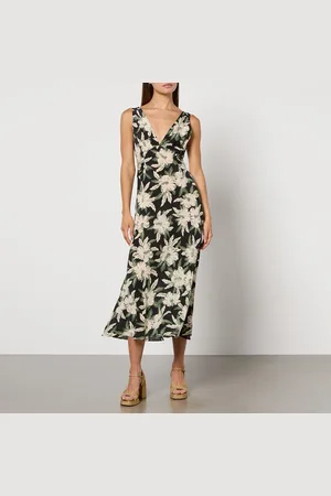 RIXO London Lauriane Floral-Print Silk Midi Dress - UK 6