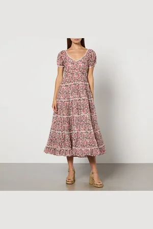 RIXO London Ophelia Floral-Print Satin Midi Dress - UK 6