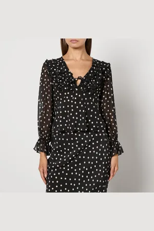 RIXO London Lasca Polka Dot Silk-Chiffon Blouse - UK 16