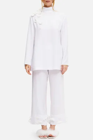 Sleeper The Bloom Black Tie Woven Pyjama Set - M