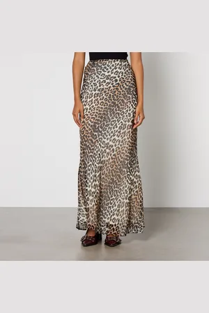 Ganni Leopard-Print Chiffon Maxi Skirt - EU 34/UK 6