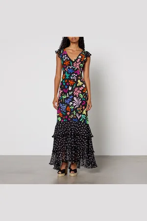 RIXO London Ossy 2 Silk Midi Dress - UK 12