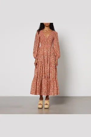 RIXO London Brooke Smocked Cotton Dress - UK 6