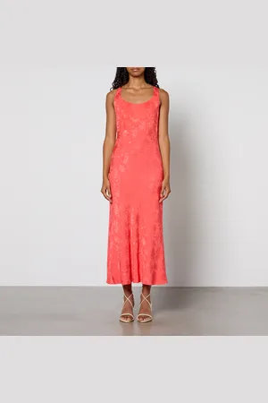 RIXO London Benedict Floral-Jacquard Satin Dress - UK 14