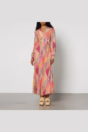 RIXO London Trula Floral-Print Crepe Midi Dress - UK 6