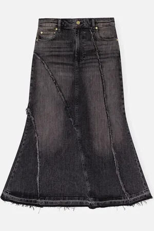 Ganni Tint Edge Denim Midi Skirt - 36