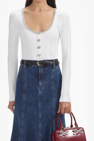 Self-Portrait Embellished Knit Top - M