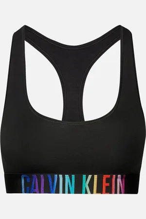 Calvin Klein Intense Pride Logo-Print Stretch-Jersey Unlined Bralette - XS
