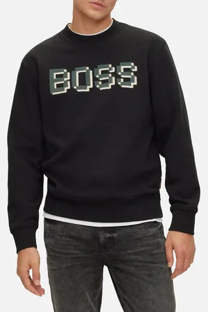HUGO BOSS Weglitchlogo Cotton-Jersey Sweatshirt - M