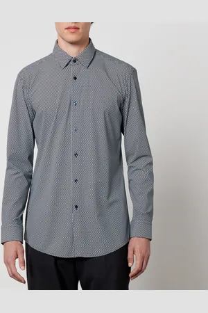 HUGO BOSS P-HANK-S Checked Jersey Shirt - 40/15.75