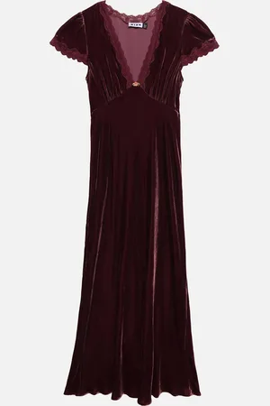RIXO London Clarice Velour Bias-Cut Dress - 12
