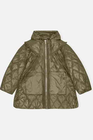 Ganni Quilted Nylon Midi Jacket - S,M