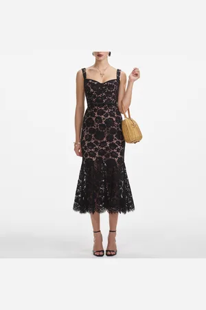 Self-Portrait Guipure Lace Midi Dress - UK 12
