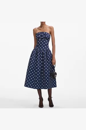 Self-Portrait Polka Dot Satin Midi Dress - UK 6
