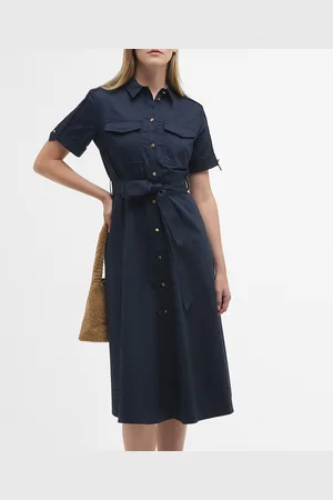 Barbour Ivy Cotton-Sateen Midi Dress - UK 8