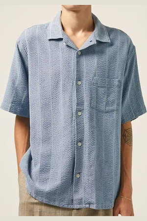 Corridor Striped Cotton-Blend Seersucker Shirt - L