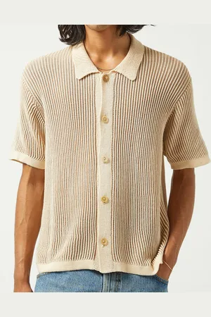 Corridor Plated Striped Cotton-Knit Shirt - XL