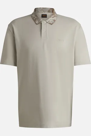 HUGO BOSS Jungle Collar Cotton-Piqué Polo Shirt - S